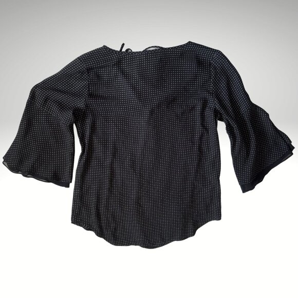 Van Heusen Black & White Bell Sleeve Blouse Size Small - Picture 2 of 3